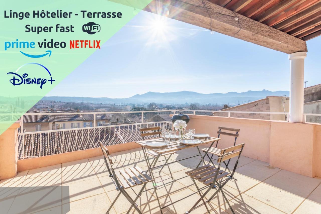 Mont Ventoux - Terrasse - Vue Degagee - Linge De Qualite - Fibre - Confort Gardanne Eksteriør bilde